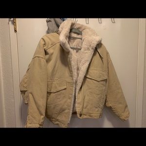 fuzzy teddy bear jacket (beige)